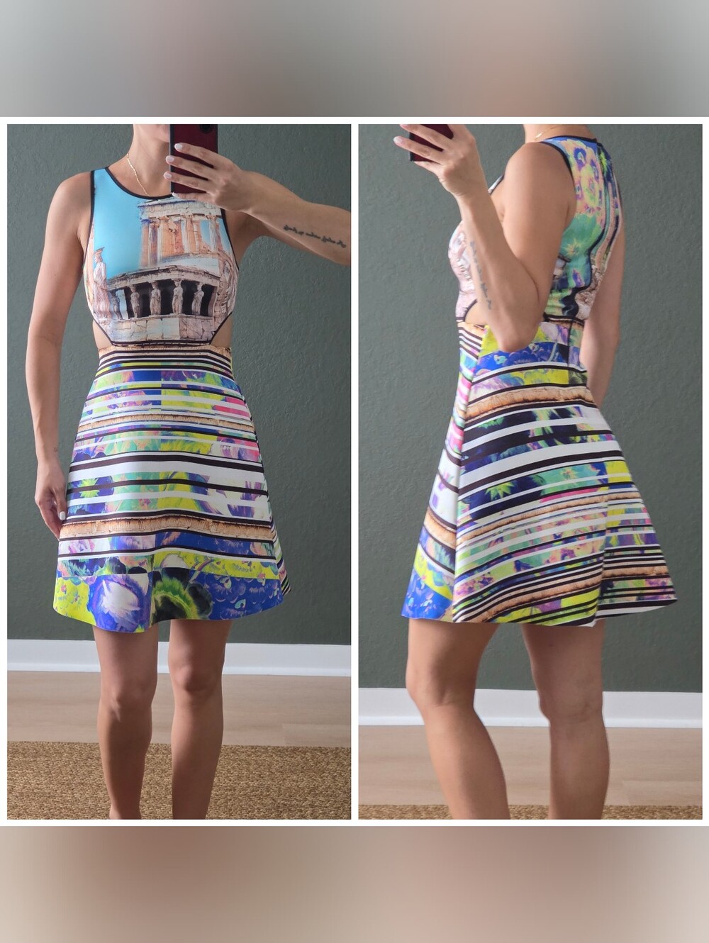 Clover Canyon Acropolis Garden Cutout Dress, Fits XS/S, Cutout Mini Dress